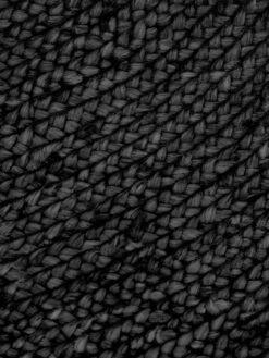 Jute Round Rug - Black -Household Items Discount jute rug round detail black