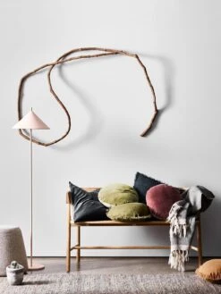 Vintage Linen Fringe 45cm Round Cushion - Smoke 6 Vintage Linen Fringe 45cm Round Cushion - Smoke -Household Items Discount living cushions throw rug