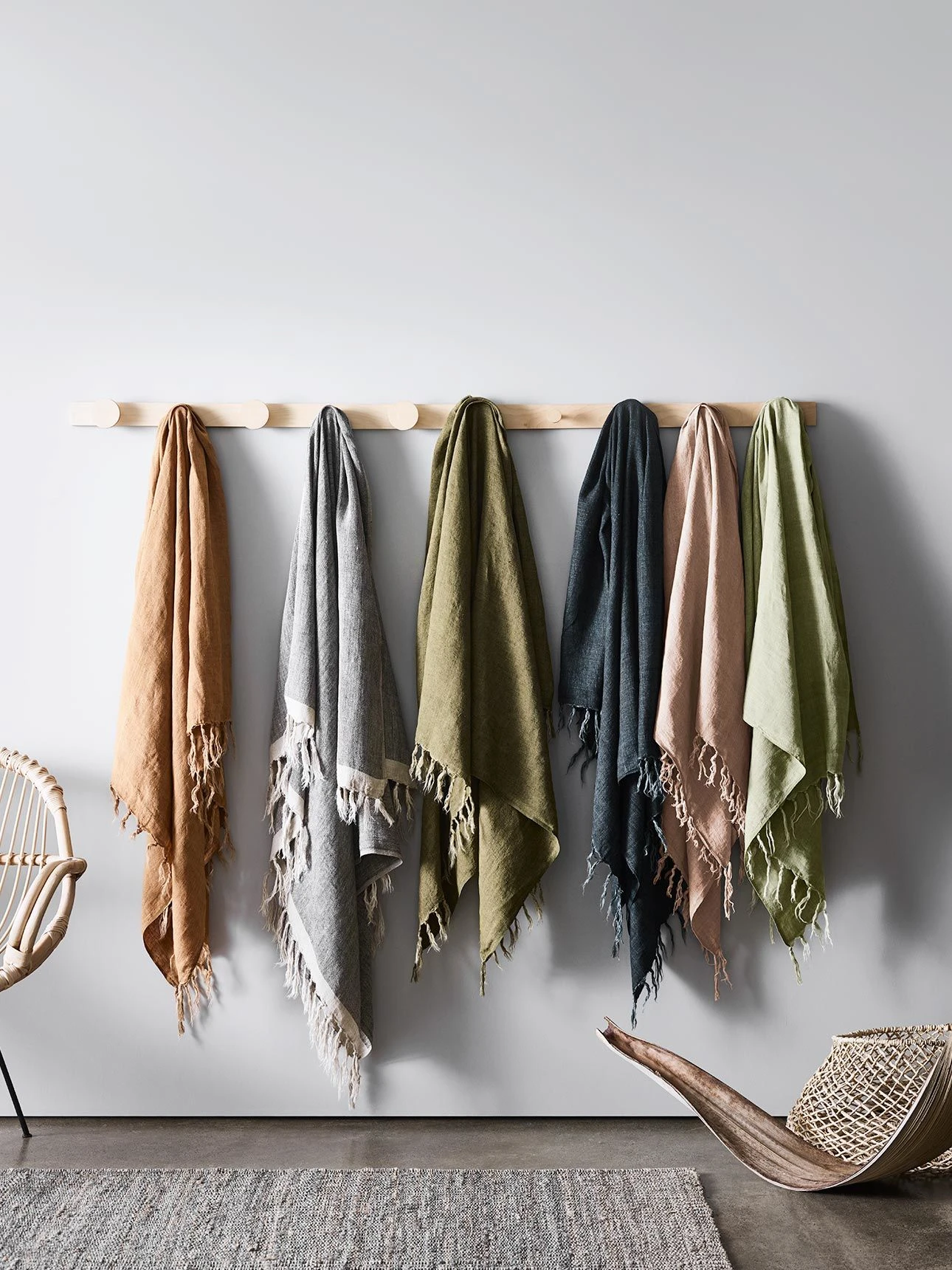 Vintage Linen Fringe Throw - Slate 4 Vintage Linen Fringe Throw - Slate - Image 2