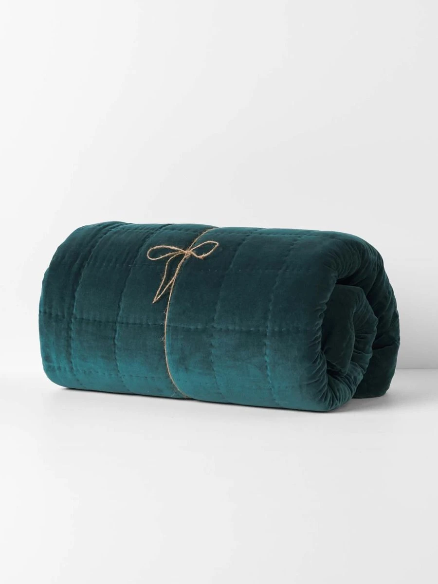 Luxury Velvet Coverlet - Indian Teal 7 Luxury Velvet Coverlet - Indian Teal - Image 5