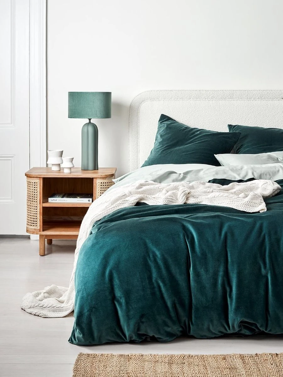 Luxury Velvet European Pillowcase - Indian Teal 4 Luxury Velvet European Pillowcase - Indian Teal - Image 2