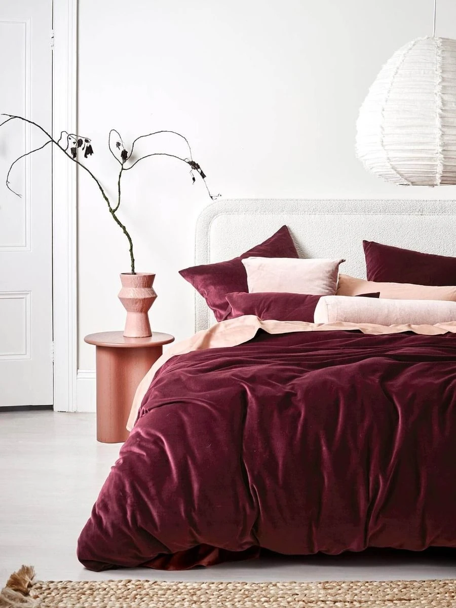 Luxury Velvet Quilt Cover - Merlot 3 Luxury Velvet Quilt Cover - Merlot