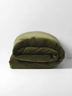 Luxury Velvet Quilt Cover - Caper -Household Items Discount luxury velvet quilt cover caper 2