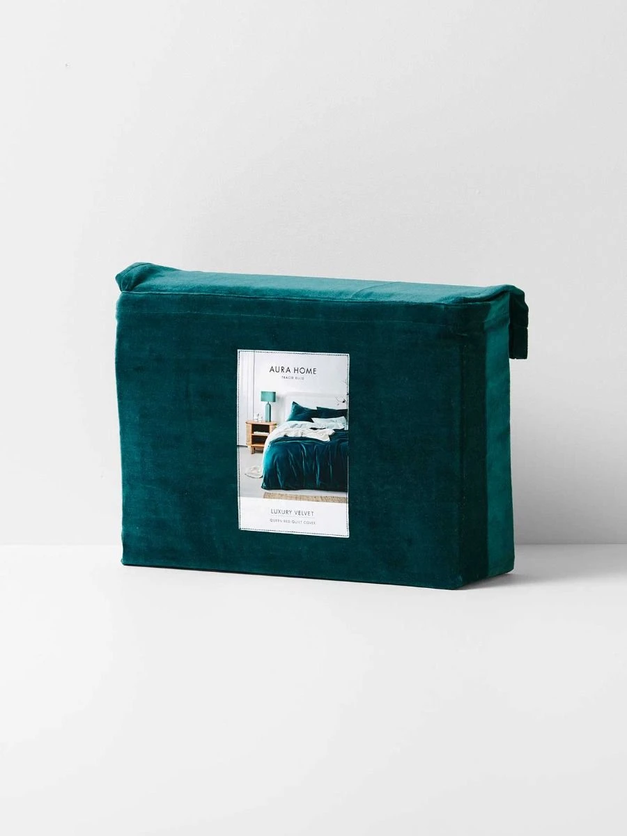 Luxury Velvet Quilt Cover - Indian Teal 6 Luxury Velvet Quilt Cover - Indian Teal - Image 4