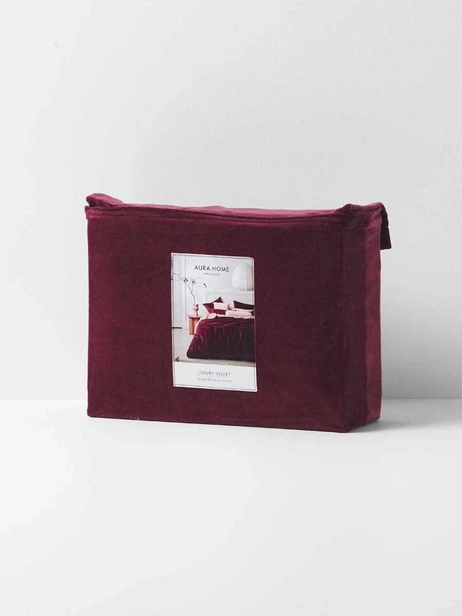 Luxury Velvet Quilt Cover - Merlot 5 Luxury Velvet Quilt Cover - Merlot - Image 3
