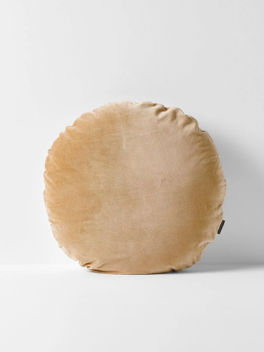 Luxury Velvet 55cm Round Cushion - Cashew 3 Luxury Velvet 55cm Round Cushion - Cashew