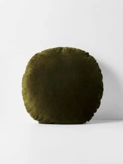 Luxury Velvet 55cm Round Cushion - Khaki