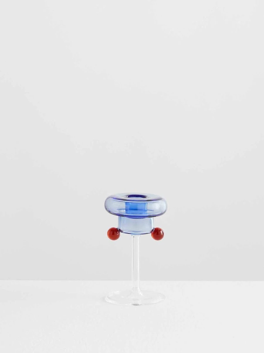 Petit Pompom Candleholder - Azure - Image 4