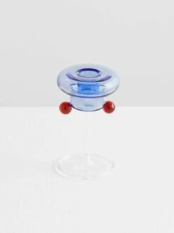 Petit Pompom Candleholder - Azure -Household Items Discount maison balzac petit pompom candle holder clear with azure amber 2