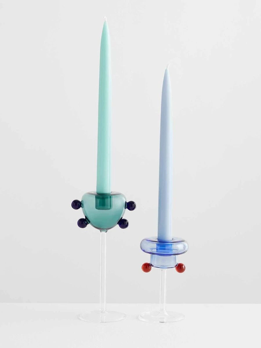 Petit Pompom Candleholder - Azure - Image 2