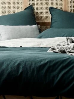 Maison Vintage Quilt Cover - Indian Teal -Household Items Discount maison vintage bedlinen indian teal detail