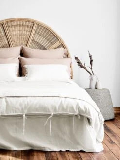 Maison Vintage European Pillowcase - White -Household Items Discount maison vintage bedlinen white detail 1