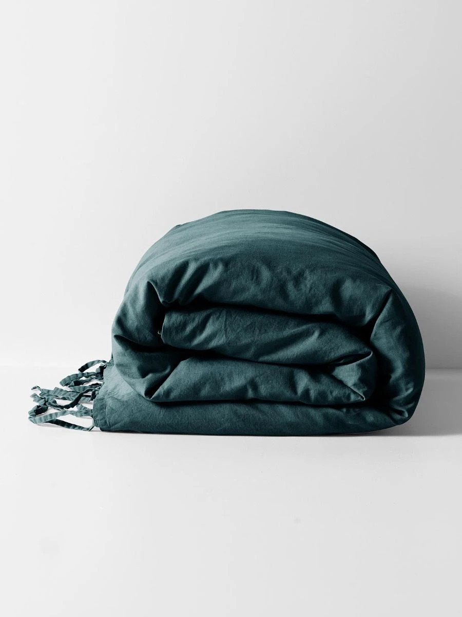 Maison Vintage Quilt Cover - Indian Teal - Image 6