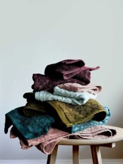 Maya Hand Towel - Clay -Household Items Discount maya bath towels stacked 7