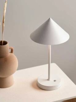 Floris Portable Desk Lamp - White -Household Items Discount mayfield floris desk lamp white satin 8