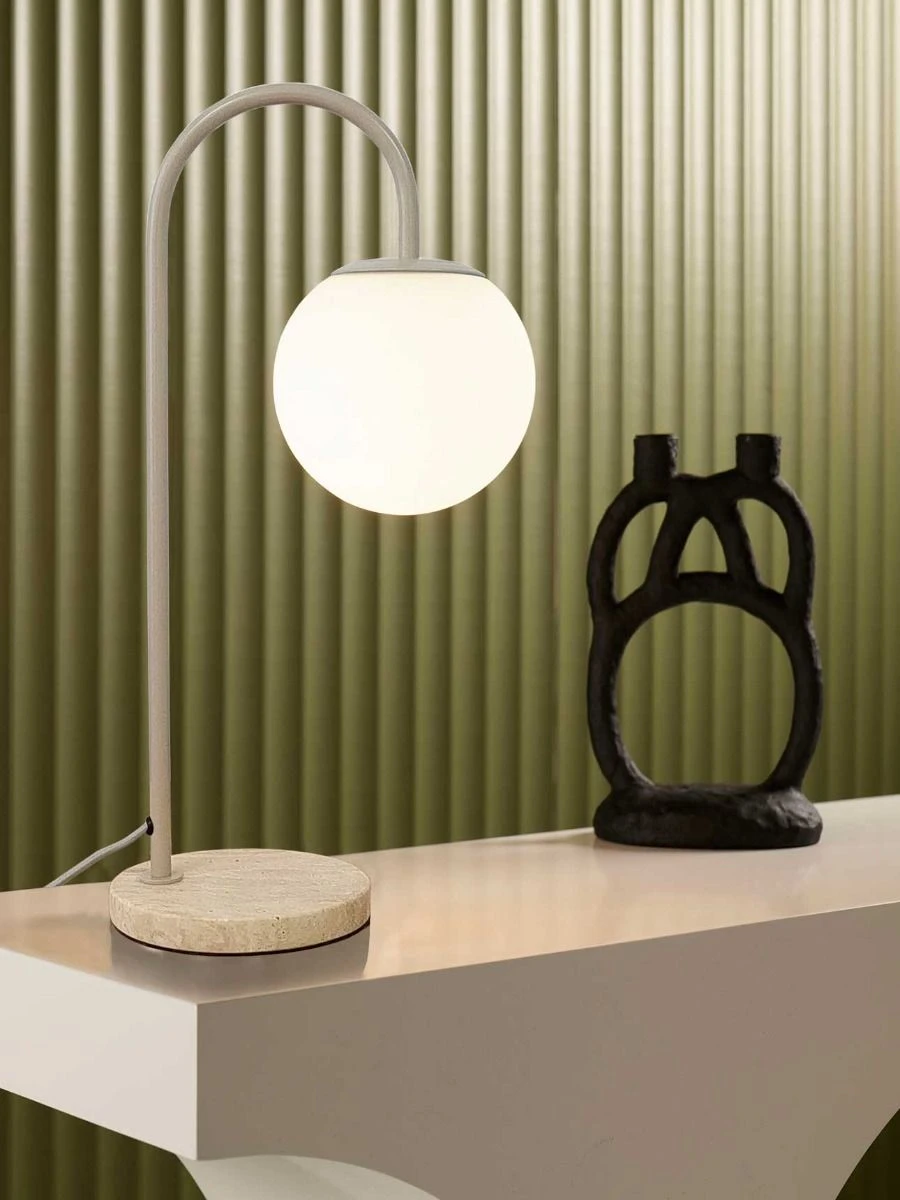 Mintu Desk Lamp - Taupe Travertine 6 Mintu Desk Lamp - Taupe Travertine - Image 4