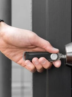 Leather Key Organiser - Charcoal Grey -Household Items Discount orbitkey leather charcoal grey stitching 5