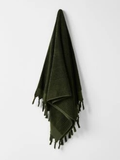 Paros Rib Bath Towel - Olive Night