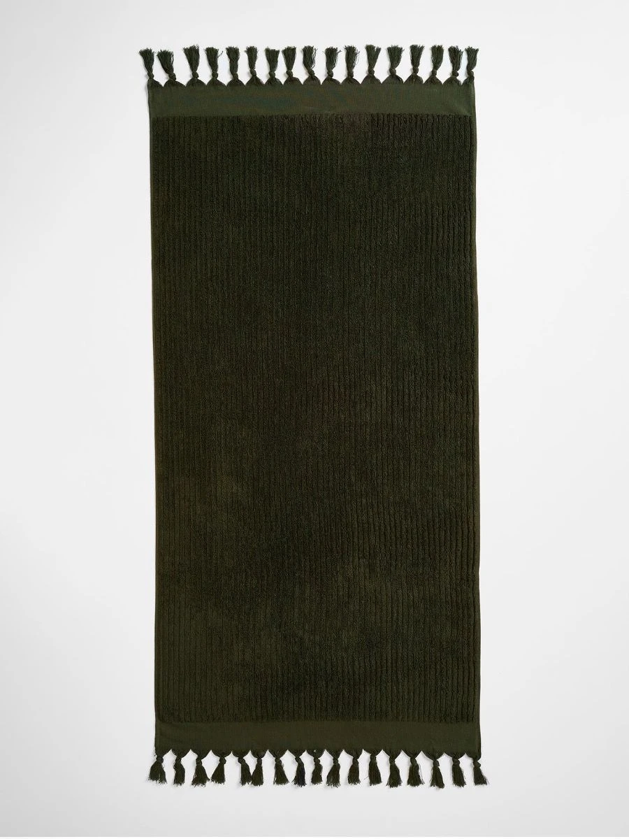 Paros Rib Bath Sheet - Olive Night 4 Paros Rib Bath Sheet - Olive Night - Image 2