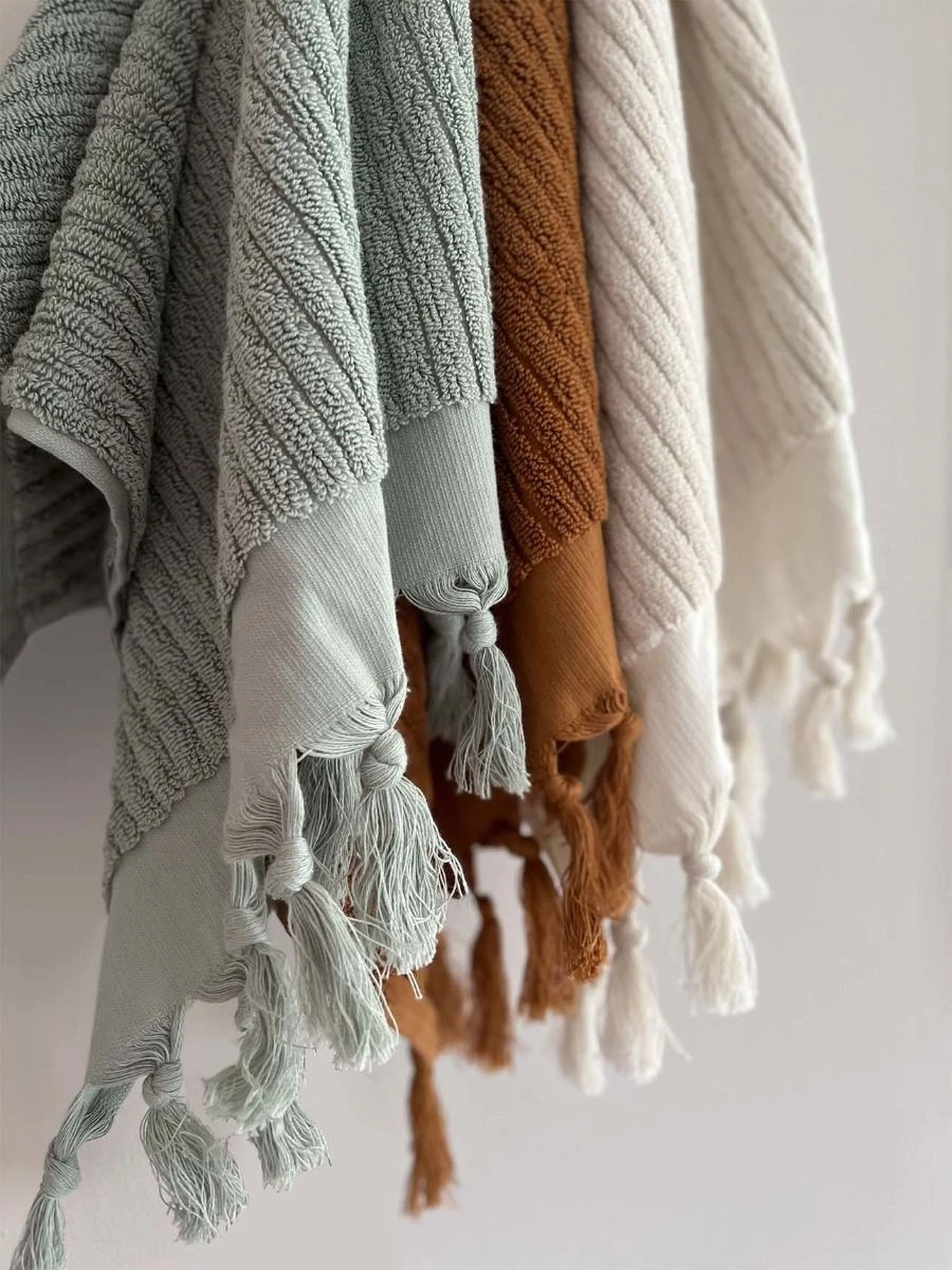 Paros Rib Bath Sheet - Sage 5 Paros Rib Bath Sheet - Sage - Image 3