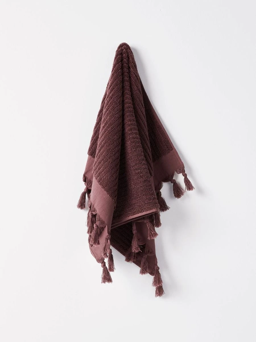 Paros Rib Hand Towel - Syrah 3 Paros Rib Hand Towel - Syrah