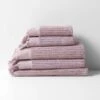 Paros Rib Bath Towel Set - Lilac -Household Items Discount paros rib towel stack lilac