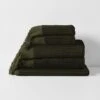 Paros Rib Bath Towel Set - Olive Night