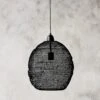 Ball Pendant - Black -Household Items Discount rubystar ball crochet lamp black
