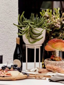 Yaamur Large Plant Stand - Stone -Household Items Discount saarde yaamur planter clay 4 3