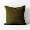 Vintage Linen Fringe Cushion - Khaki