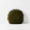 Vintage Linen Fringe 45cm Round Cushion - Khaki -Household Items Discount vintage linen fringe round cushion khaki