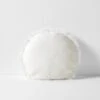 Vintage Linen Fringe 45cm Round Cushion - Marshmallow -Household Items Discount vintage linen fringe round cushion marshmallow