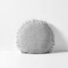 Vintage Linen Fringe 45cm Round Cushion - Smoke 2 Vintage Linen Fringe 45cm Round Cushion - Smoke -Household Items Discount vintage linen fringe round cushion smoke