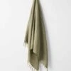 Vintage Linen Fringe Throw - Fennel -Household Items Discount vintage linen fringe throw fennel 1