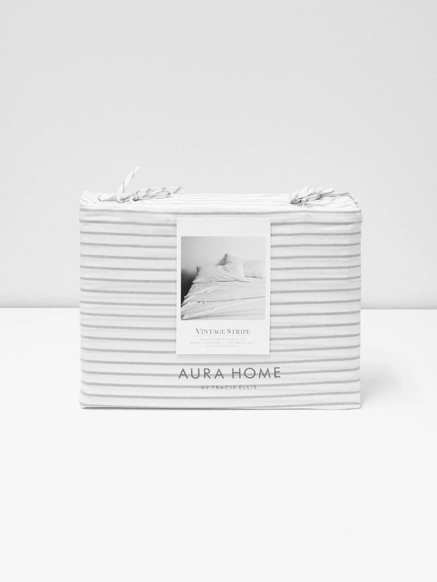 Vintage Stripe Sheet Set - Dove - Image 4