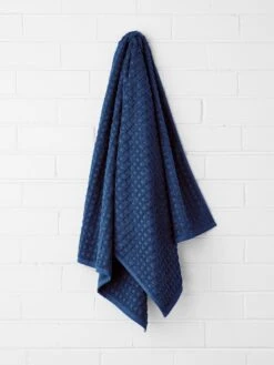 Waffle Bath Sheet - Bijou Blue