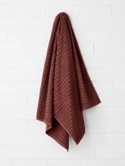 Waffle Bath Towel - Mahogany