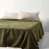 Waffle Bed Cover - Caper -Household Items Discount waffle bed cover caper