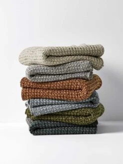 Waffle Throw - Smoke -Household Items Discount waffle bed cover stack 1 10