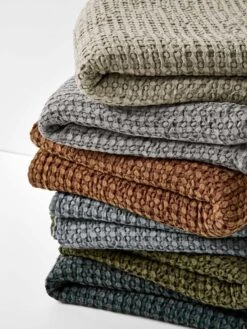 Waffle Throw - Caper 9 Waffle Throw - Caper -Household Items Discount waffle bed cover stack 2 6