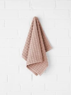 Waffle Hand Towel - Pink Clay