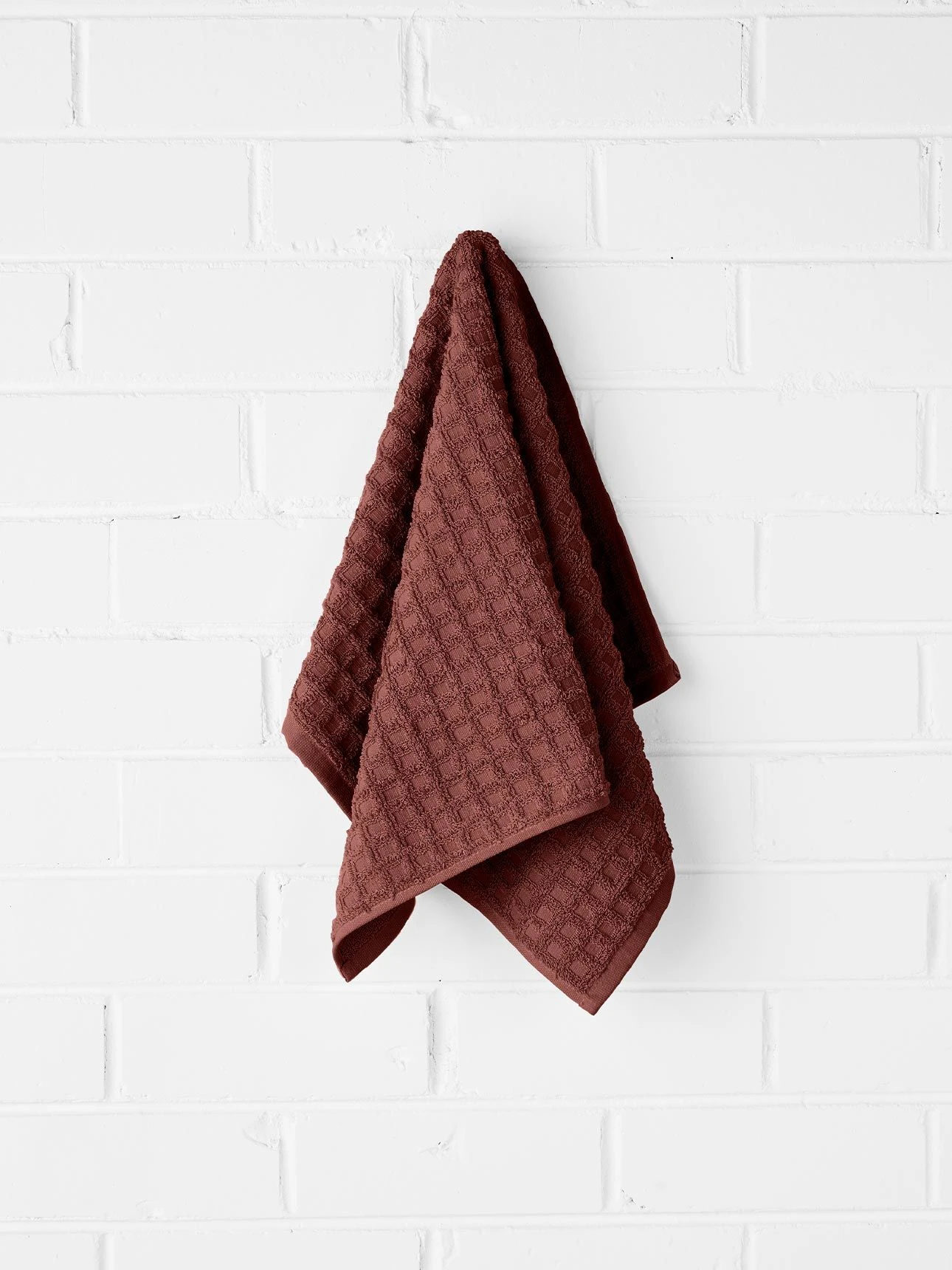 Waffle Hand Towel - Mahogany 3 Waffle Hand Towel - Mahogany