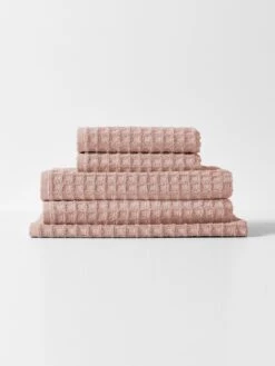 Waffle Bath Towel - Pink Clay 7 Waffle Bath Towel - Pink Clay -Household Items Discount waffle towel stack clay 1