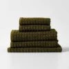 Waffle Bath Towel Set - Khaki -Household Items Discount waffle towel stack khaki 2