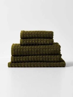 Waffle Bath Towel Set - Khaki