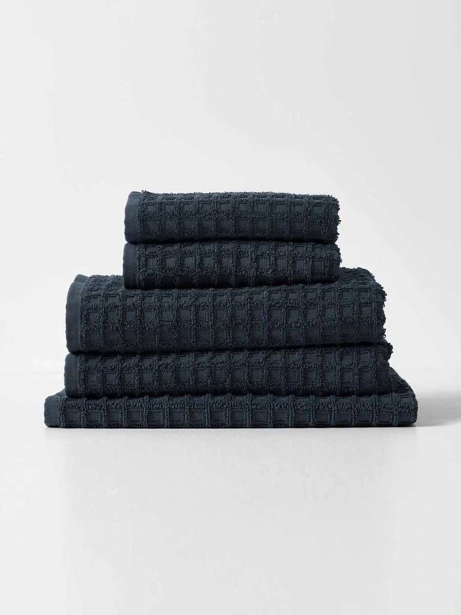 Waffle Bath Towel Set - Slate 3 Waffle Bath Towel Set - Slate