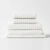 Waffle Bath Towel Set - White -Household Items Discount waffle towel stack white 1