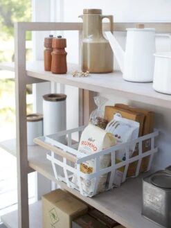 Yamazaki Tosca Single Handle Storage Basket -Household Items Discount yamazaki storage basket white lifestyle 1