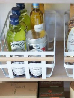 Yamazaki Tosca Single Handle Storage Basket -Household Items Discount yamazaki storage basket white lifestyle 5